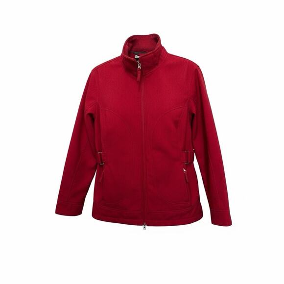 Free Country Size M Med Red Softshell Zip Jacket Faux Fur Lined Poly Spandex - Picture 1 of 10